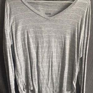 Gray V-Neck Everyday Top